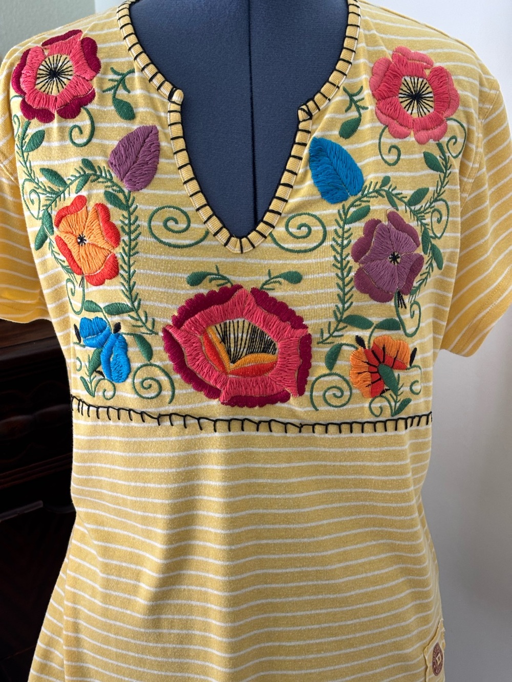 Double D Ranch Yellow Embroidered Top